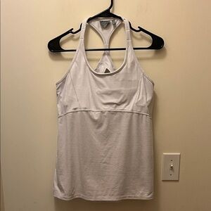 Athleta white Racerback Tank workout tank top size large
